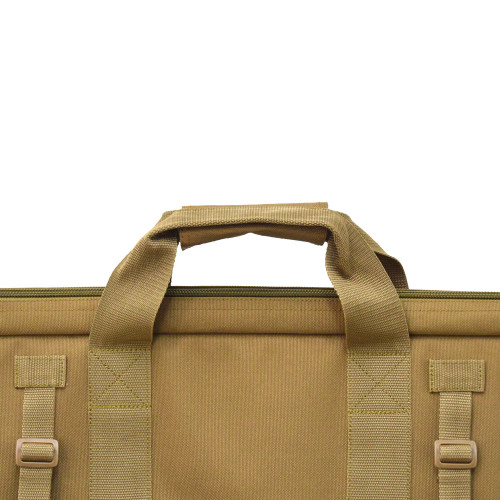 Short handles with handle wrap on coyote brown Single Rifle Case.