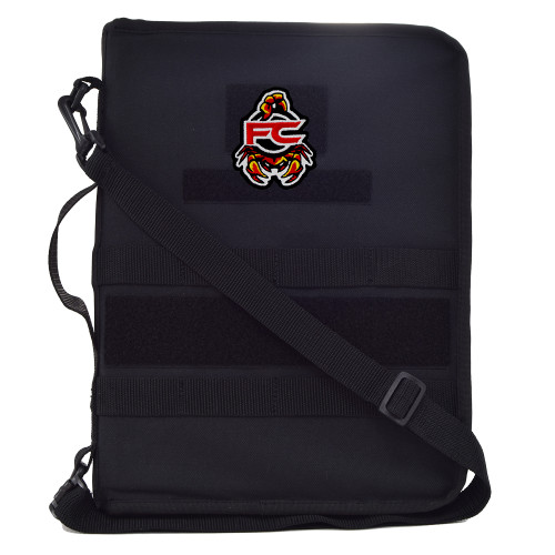 FC Scorpion Patch on the front of a black Secret Squirrel Tactical Padfolio