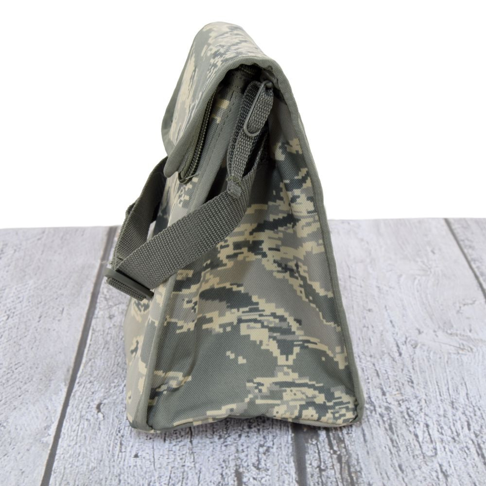 Side view of Lunch Bag in ABU with fold over VELCRO® closure.