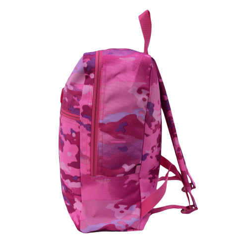 Side view of Large Children's Backpack in pink camo.