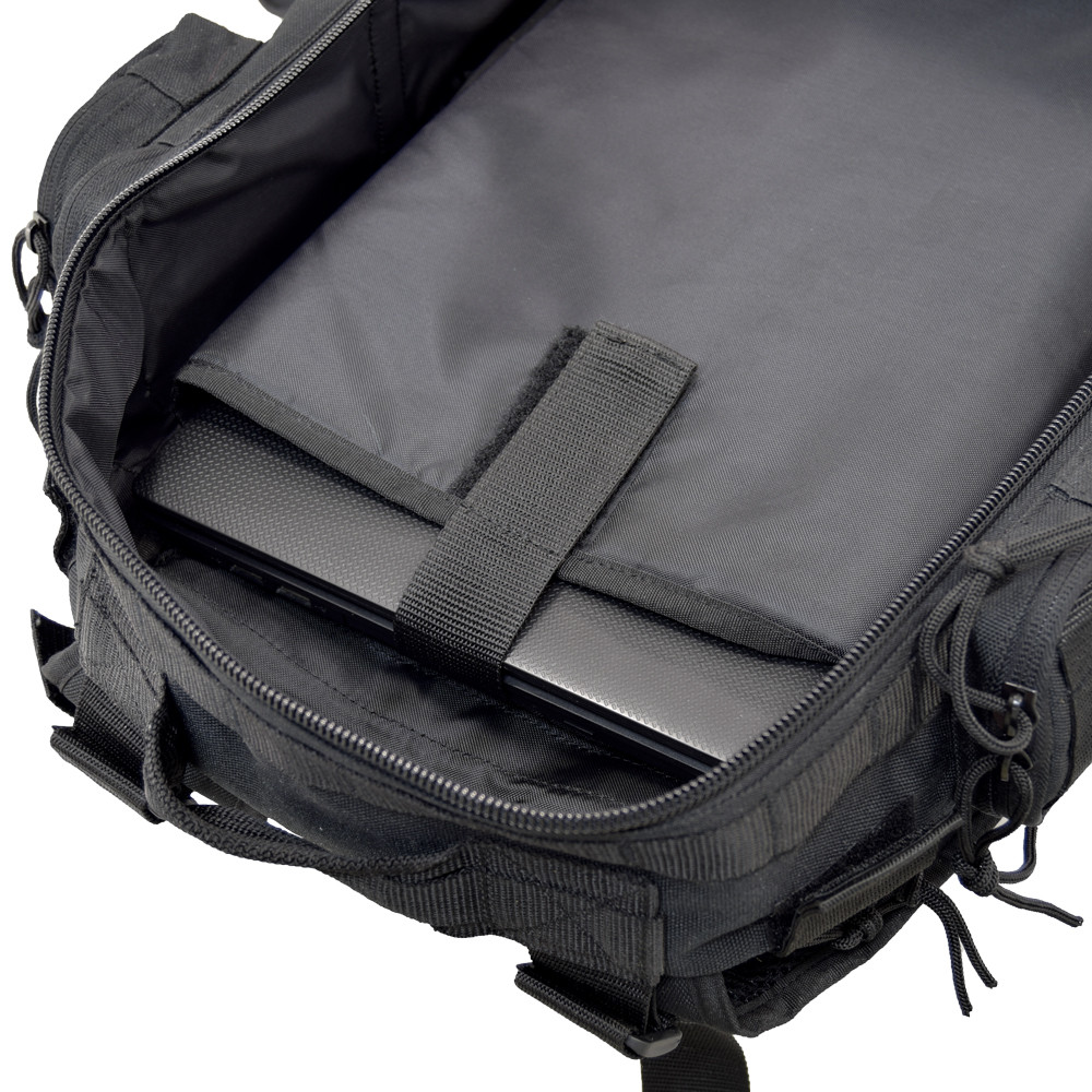 Brazos Concealed Carry Backpack in black padded laptop compartment can accommodate laptops up to 15”.