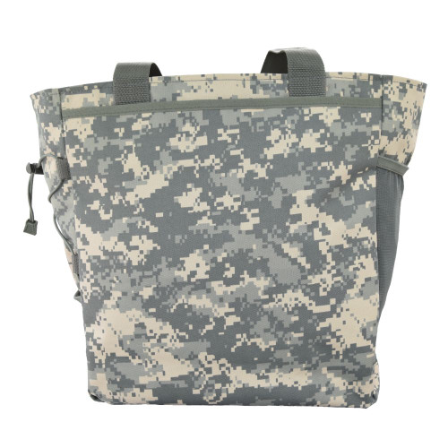 Deluxe Travel Tote in ACU back side with slip-in pocket.