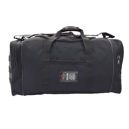 Exterior ID card holder on front pocket.