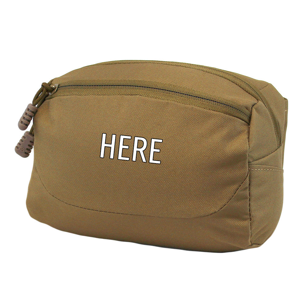 EDC Sling Bag & Waist Pack with monogram placement centered on front pocket.