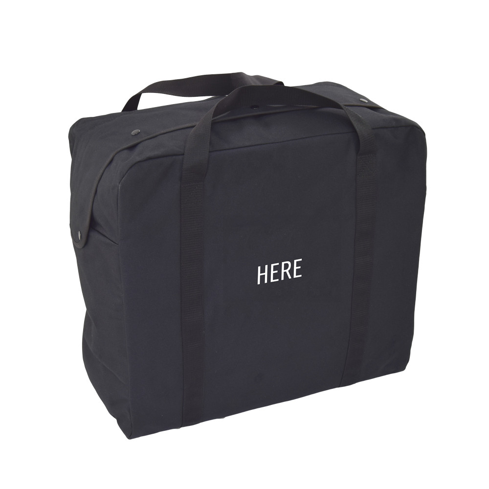 Jumbo Flyer's Kit Bag in black shown with monogram placement on front.