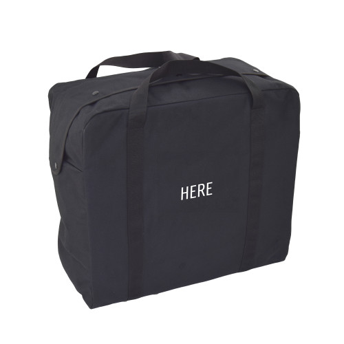 Jumbo Flyer's Kit Bag in black shown with monogram placement on front.