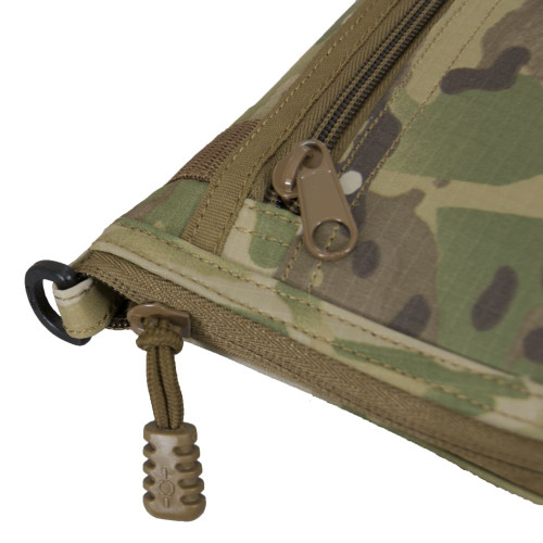 Close up of tactile zipper pulls.