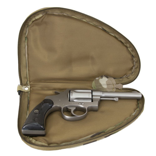 Inside of Small Tactical Pistol Rug with handgun.