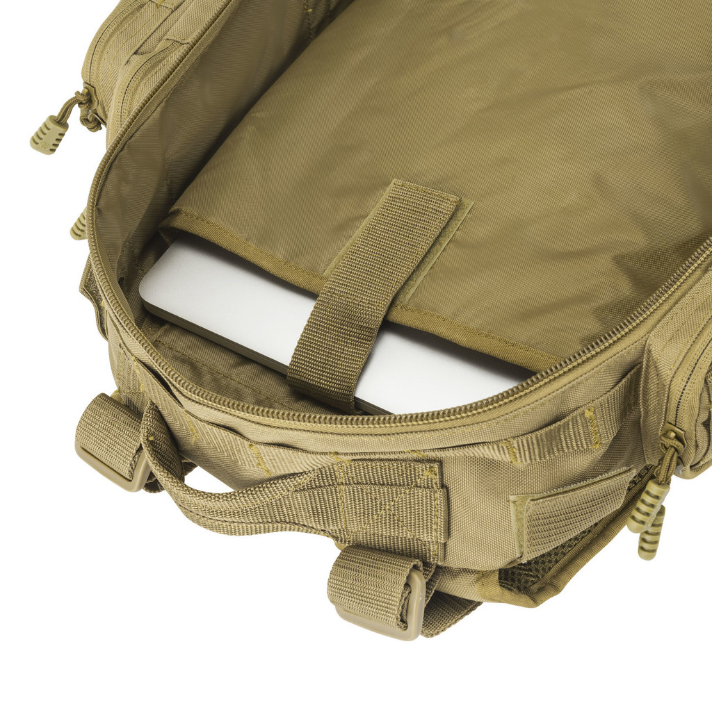 Brazos Concealed Carry Backpack in coyote brown padded laptop compartment can accommodate laptops up to 15”.
