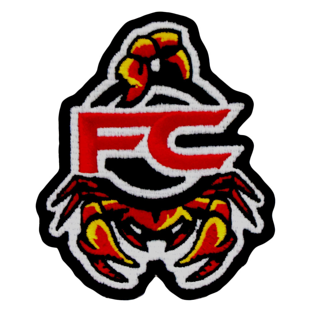 Flying Circle Scorpion Patch - embroidered artwork with VELCRO® backing.  Artwork features a red scorpion with yellow highlights outlined in black and white with a red FC logo in center.